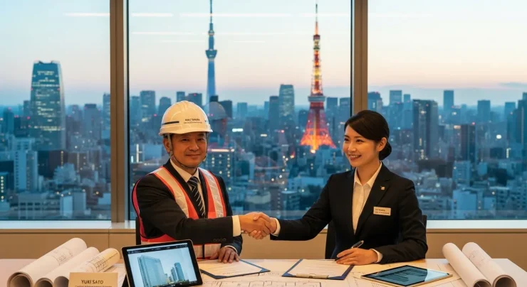 東京の特定建設業許可申請をサポートする行政書士と建設業者