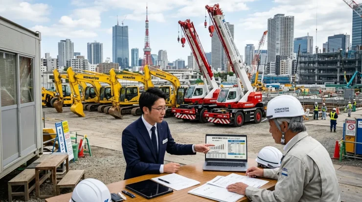 経営事項審査における建設機械の加点要件と証明書類の解説図