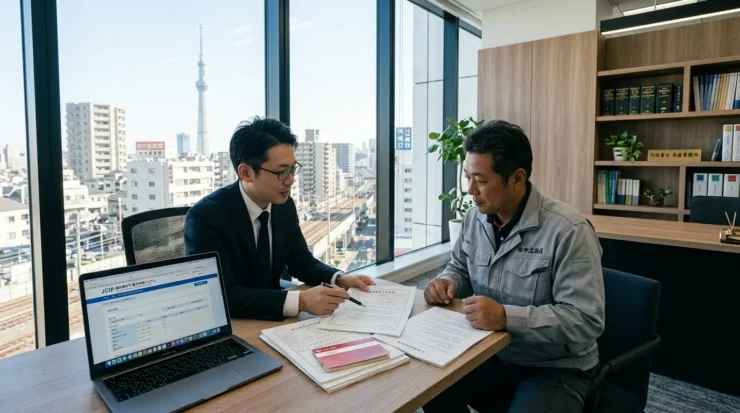 東京都足立区で建設業許可申請の確認資料と財務諸表をチェックする行政書士