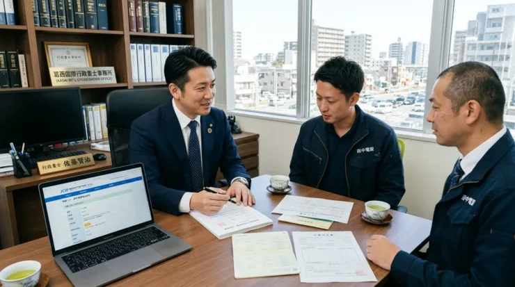 東京都江戸川区で建設業許可申請の確認資料と財務諸表を精査する行政書士