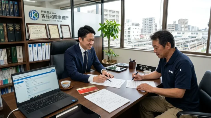 東京都葛飾区で建設業許可申請の確認資料と財務諸表を精査する行政書士